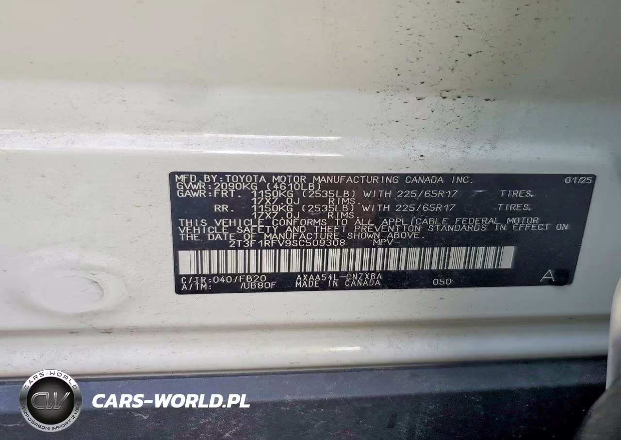 2025 Toyota Rav4 Le VIN:2T3F1RFV9SC509308 - 13