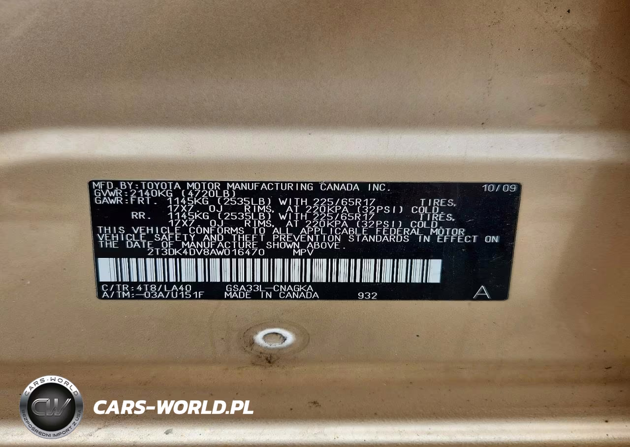 2010 Toyota Rav4 Limited VIN:2T3DK4DV8AW016470 - 13