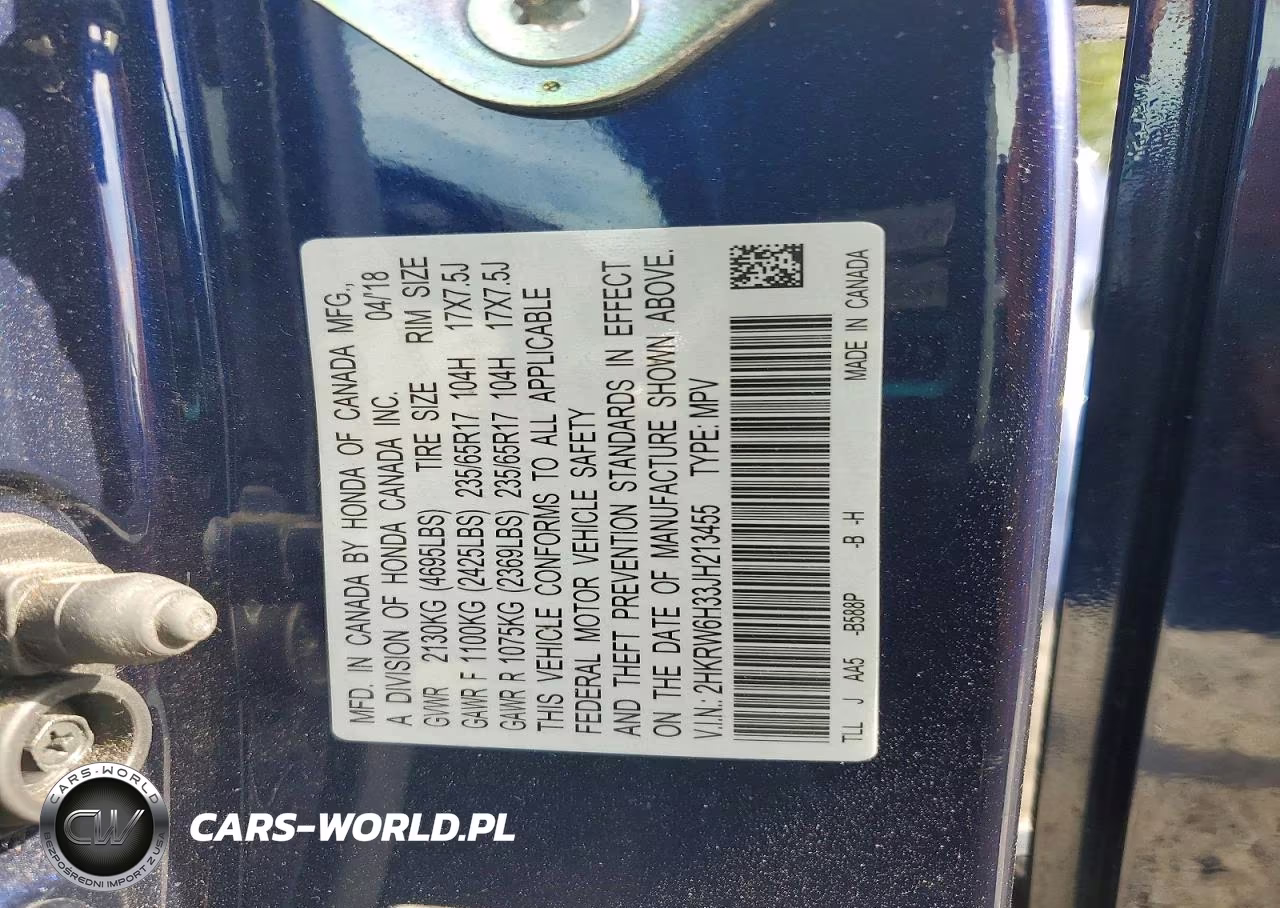 2018 Honda Cr-V Lx VIN:2HKRW6H33JH213455 - 14