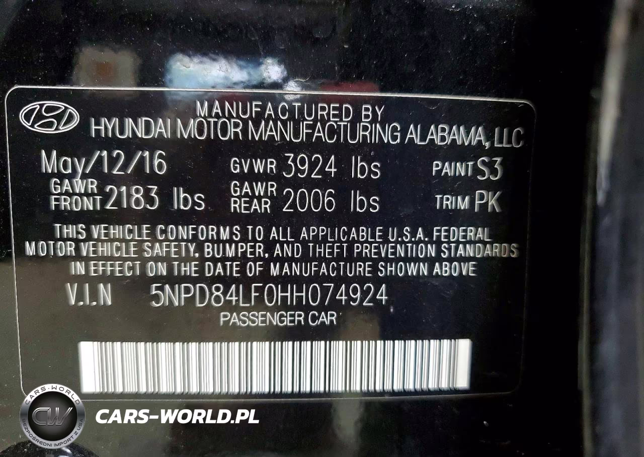 2017 Hyundai Elantra Se VIN:5NPD84LF0HH074924 - 12