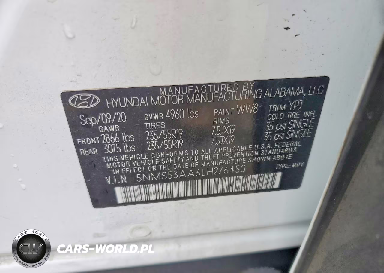 2020 Hyundai Santa Fe Limited 2.0T VIN:5NMS53AA6LH276450 - 13