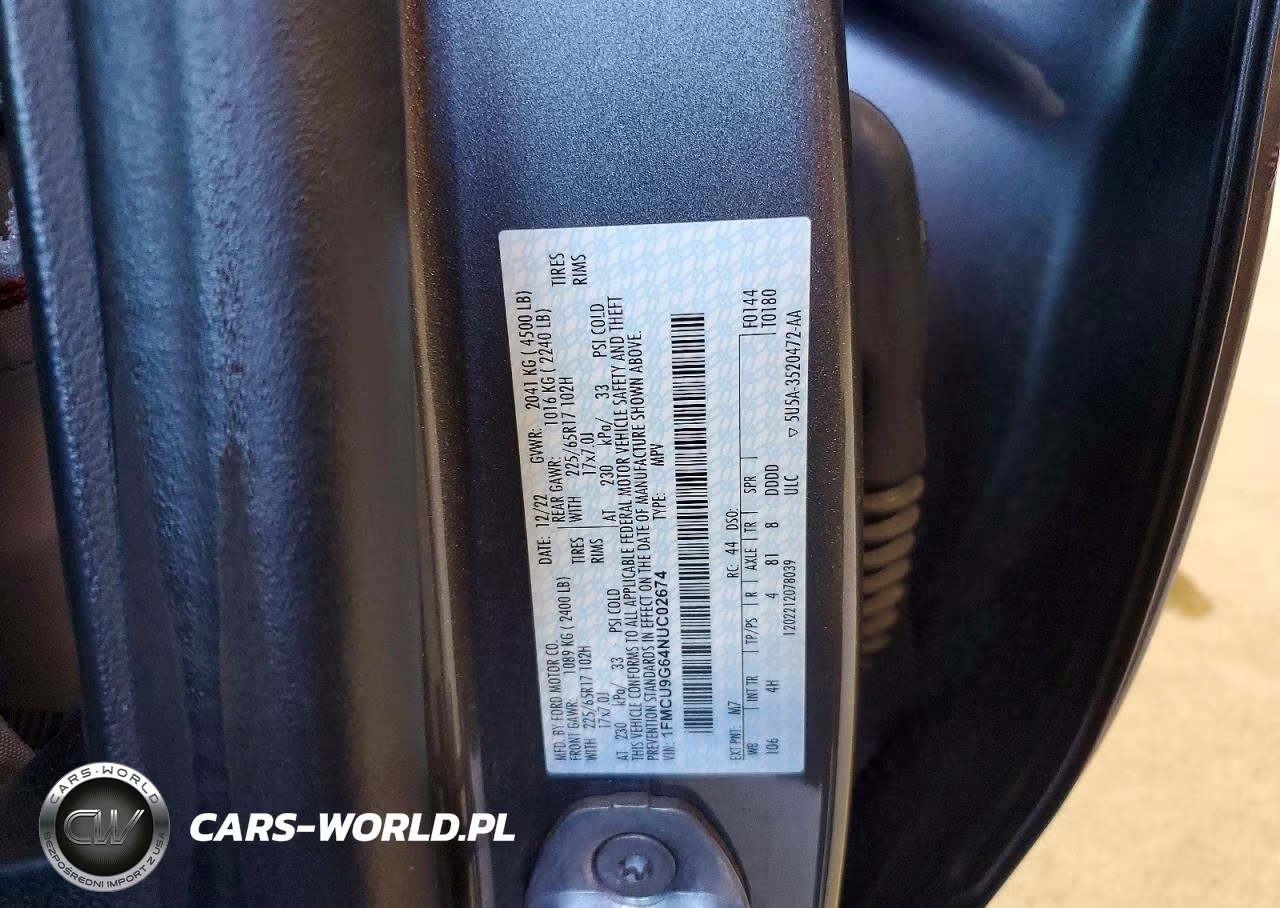 2022 Ford Escape Se VIN:1FMCU9G64NUC02674 - 14