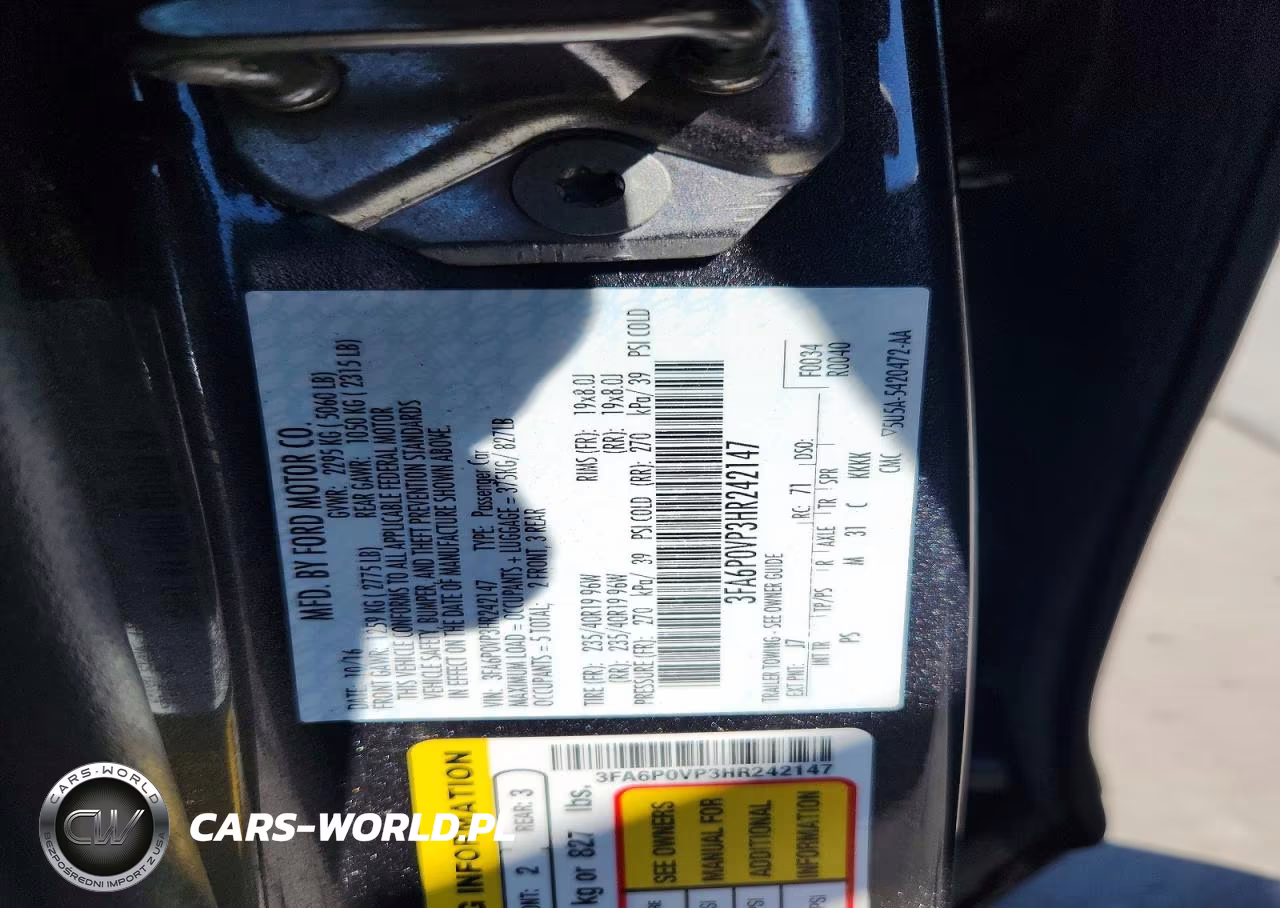 2017 Ford Fusion Sport VIN:3FA6P0VP3HR242147 - 12