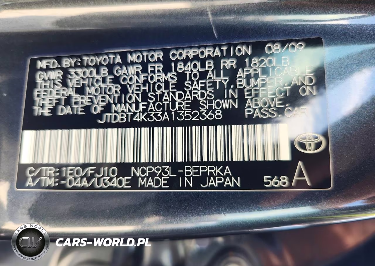 2010 Toyota Yaris Base VIN:JTDBT4K33A1352368 - 12