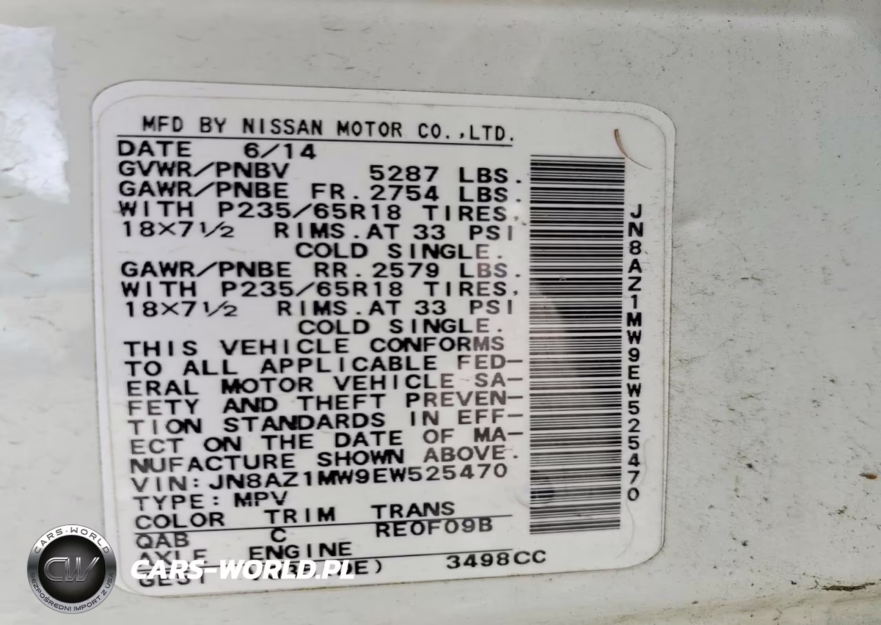 2014 Nissan Murano Sl VIN:JN8AZ1MW9EW525470 - 13