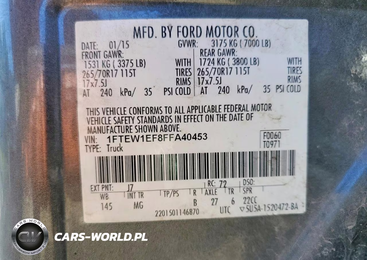 2015 Ford F150 Supercrew VIN:1FTEW1EF8FFA40453 - 12