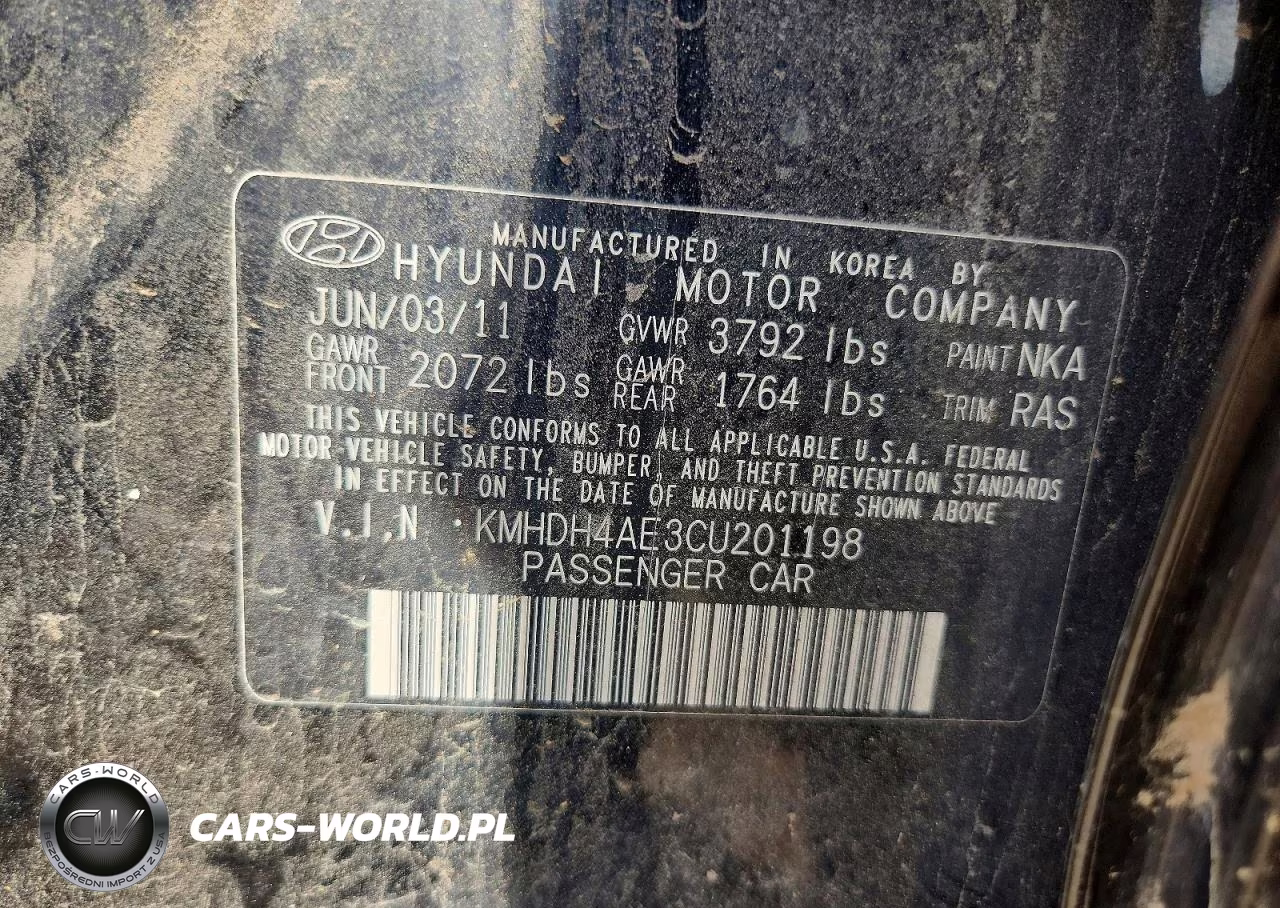 2012 Hyundai Elantra Limited VIN:KMHDH4AE3CU201198 - 12