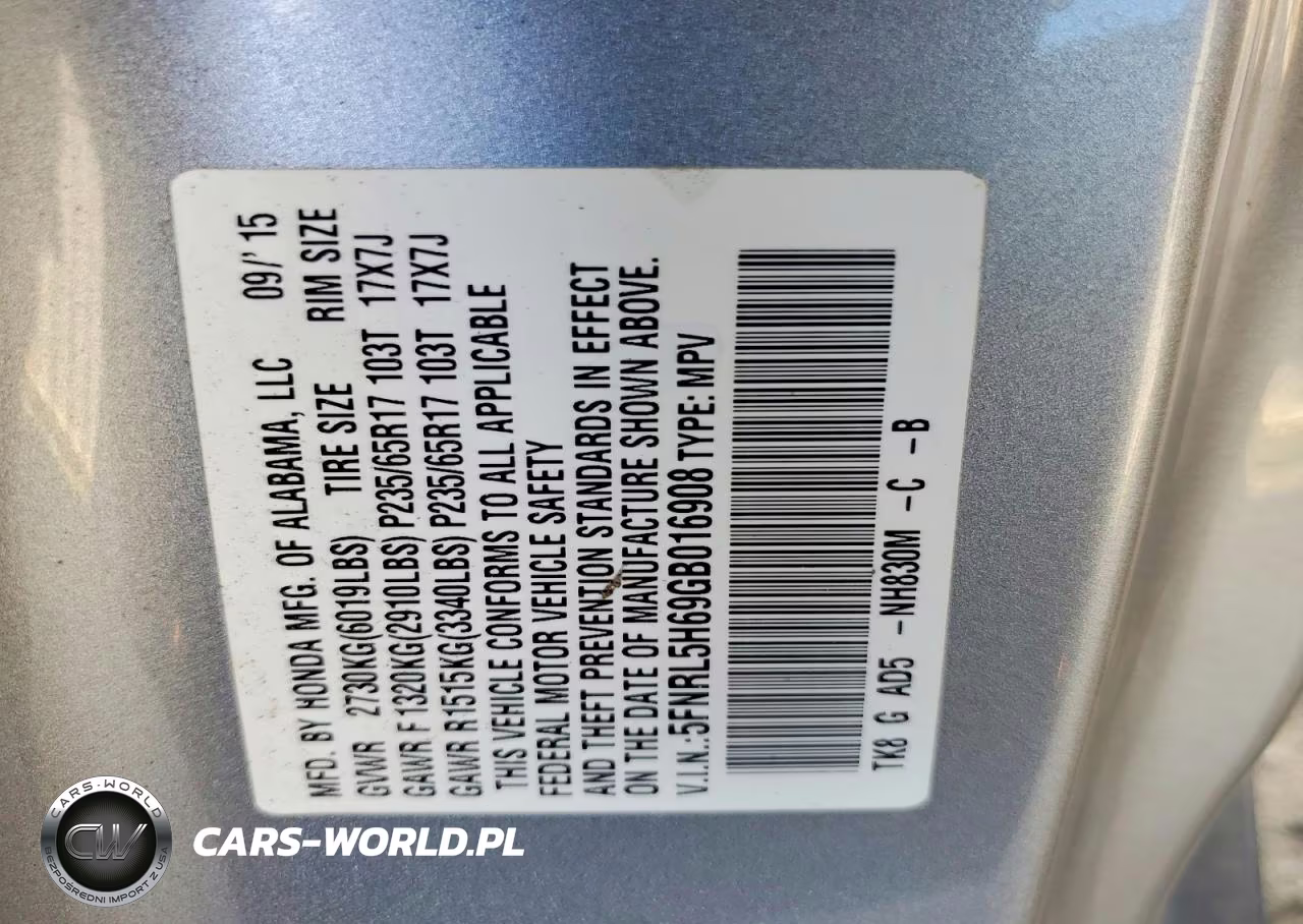 2016 Honda Odyssey Exl VIN:5FNRL5H69GB016908 - 13