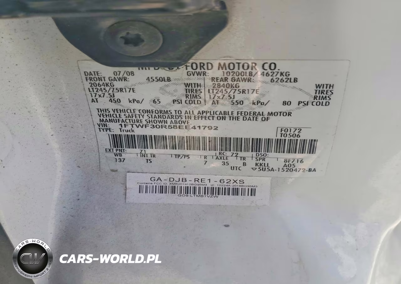 2008 Ford F350 Srw Super Duty VIN:1FTWF30R58EE41792 - 12