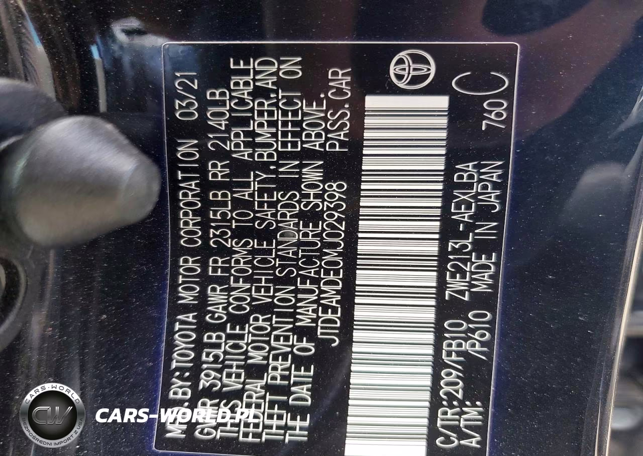 2021 Toyota Corolla Le VIN:JTDEAMDE0MJ029398 - 12