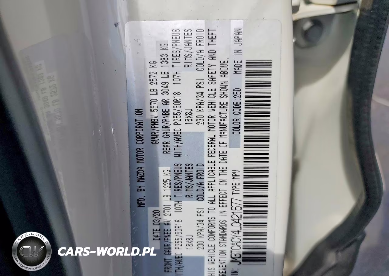 2020 Mazda Cx-9 Touring VIN:JM3TCACY4L0421677 - 13