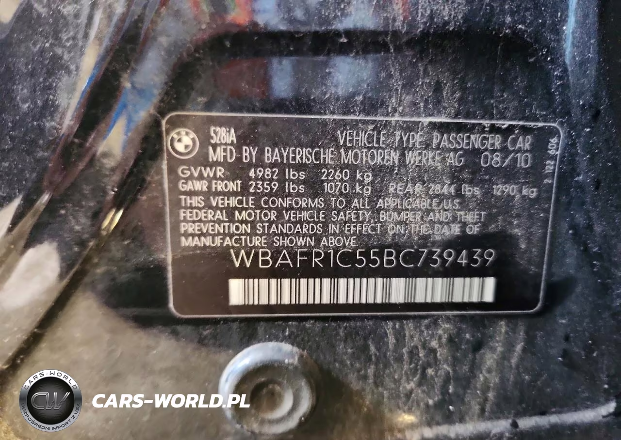 2011 BMW 528 I VIN:WBAFR1C55BC739439 - 12