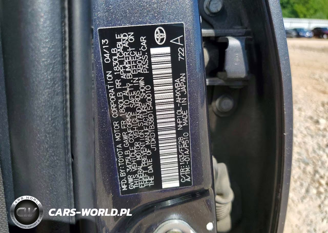 2013 Toyota Prius C One VIN:JTDKDTB38D1540010 - 12
