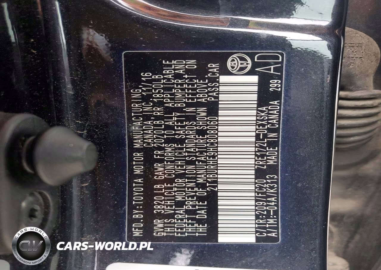 2017 Toyota Corolla Se VIN:2T1BURHE9HC808060 - 12
