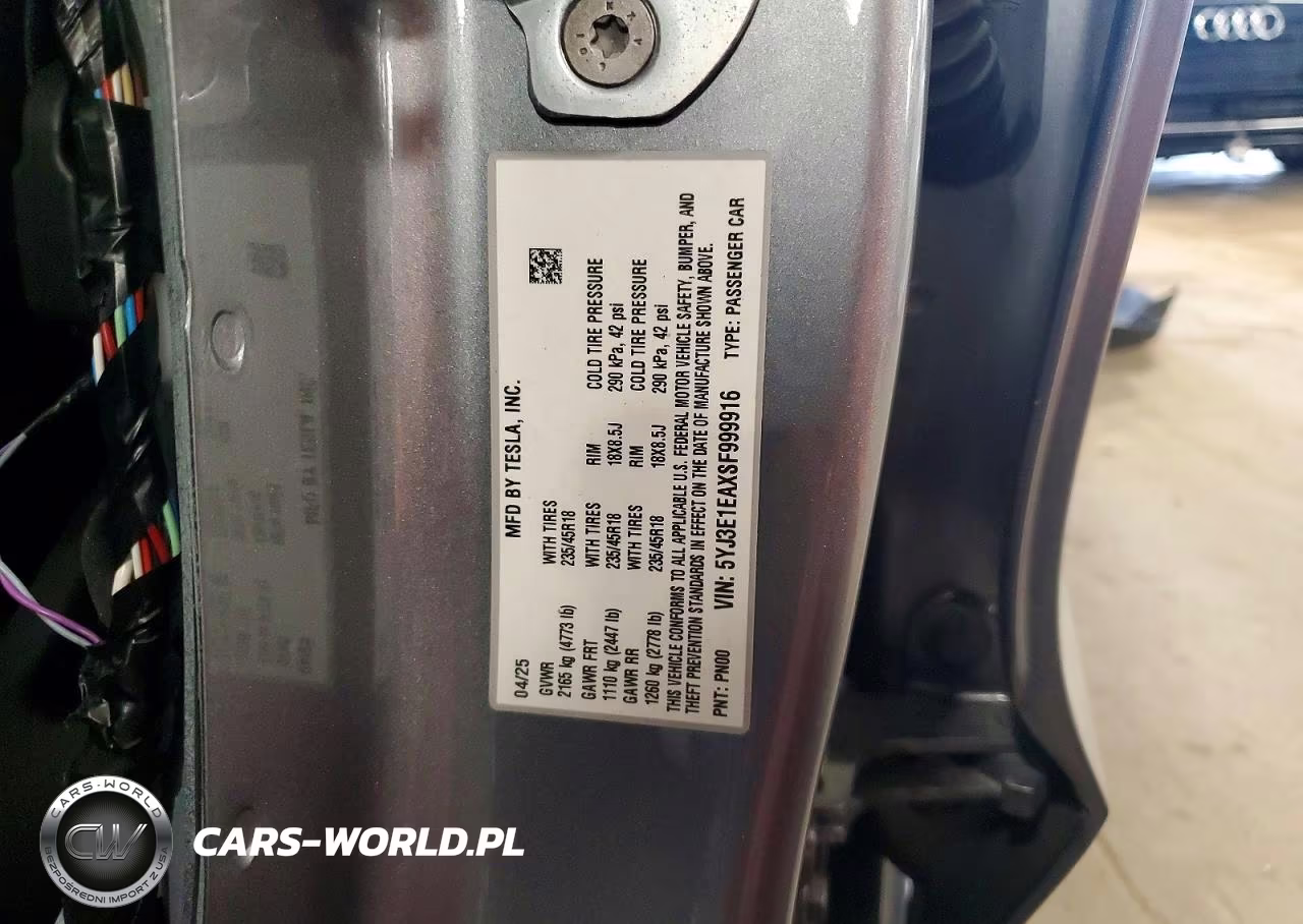 2025 Tesla Model 3 VIN:5YJ3E1EAXSF999916 - 13