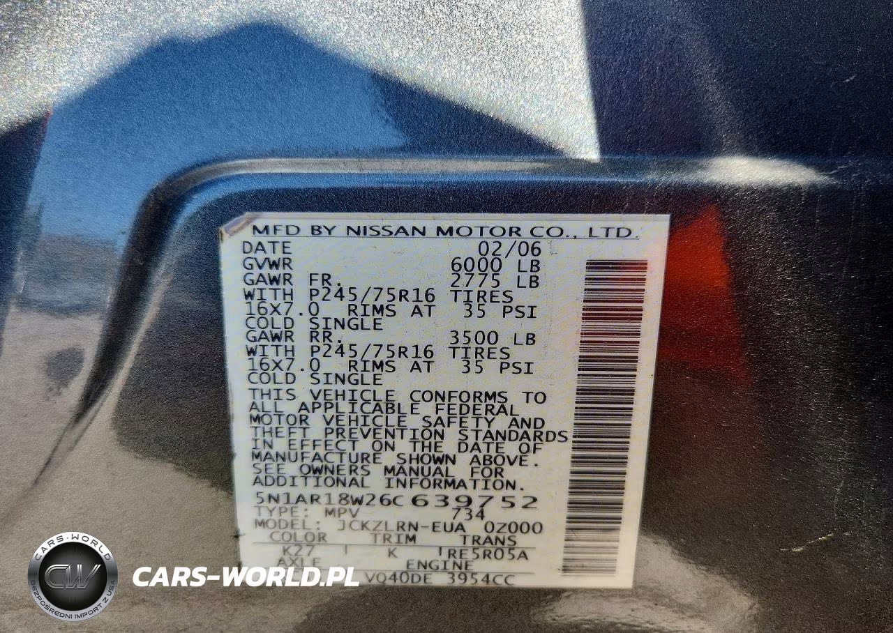 2006 Nissan Pathfinder S VIN:5N1AR18W26C639752 - 14