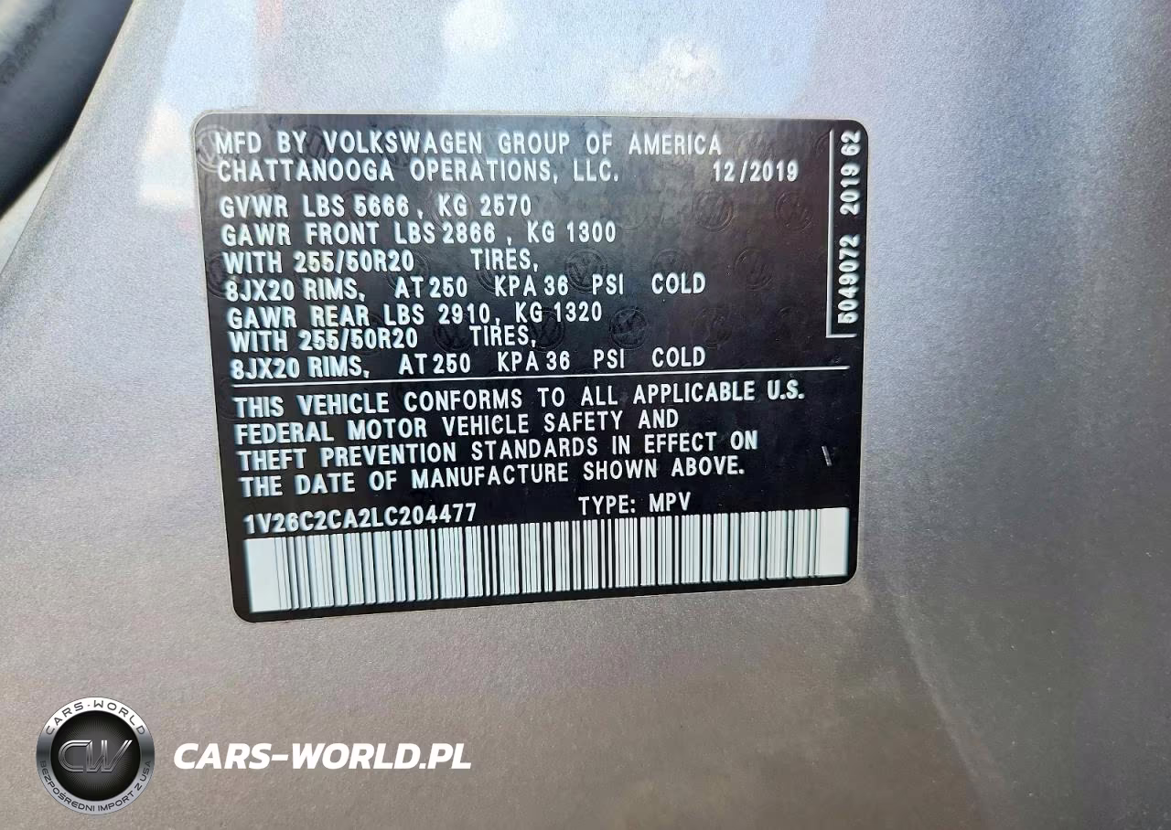 2020 Volkswagen Atlas Cross Sport Se VIN:1V26C2CA2LC204477 - 13