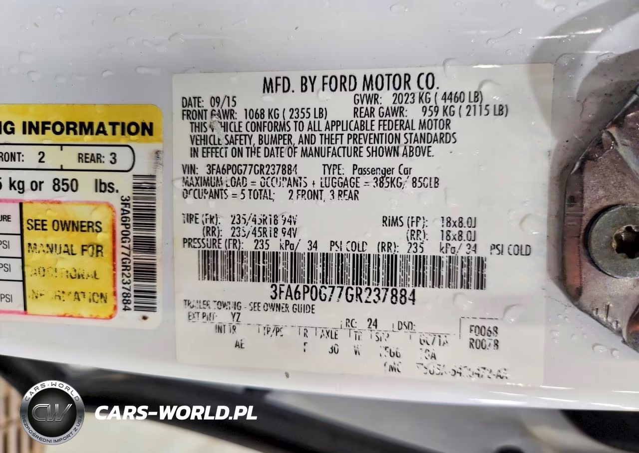 2016 Ford Fusion S VIN:3FA6P0G77GR237884 - 12