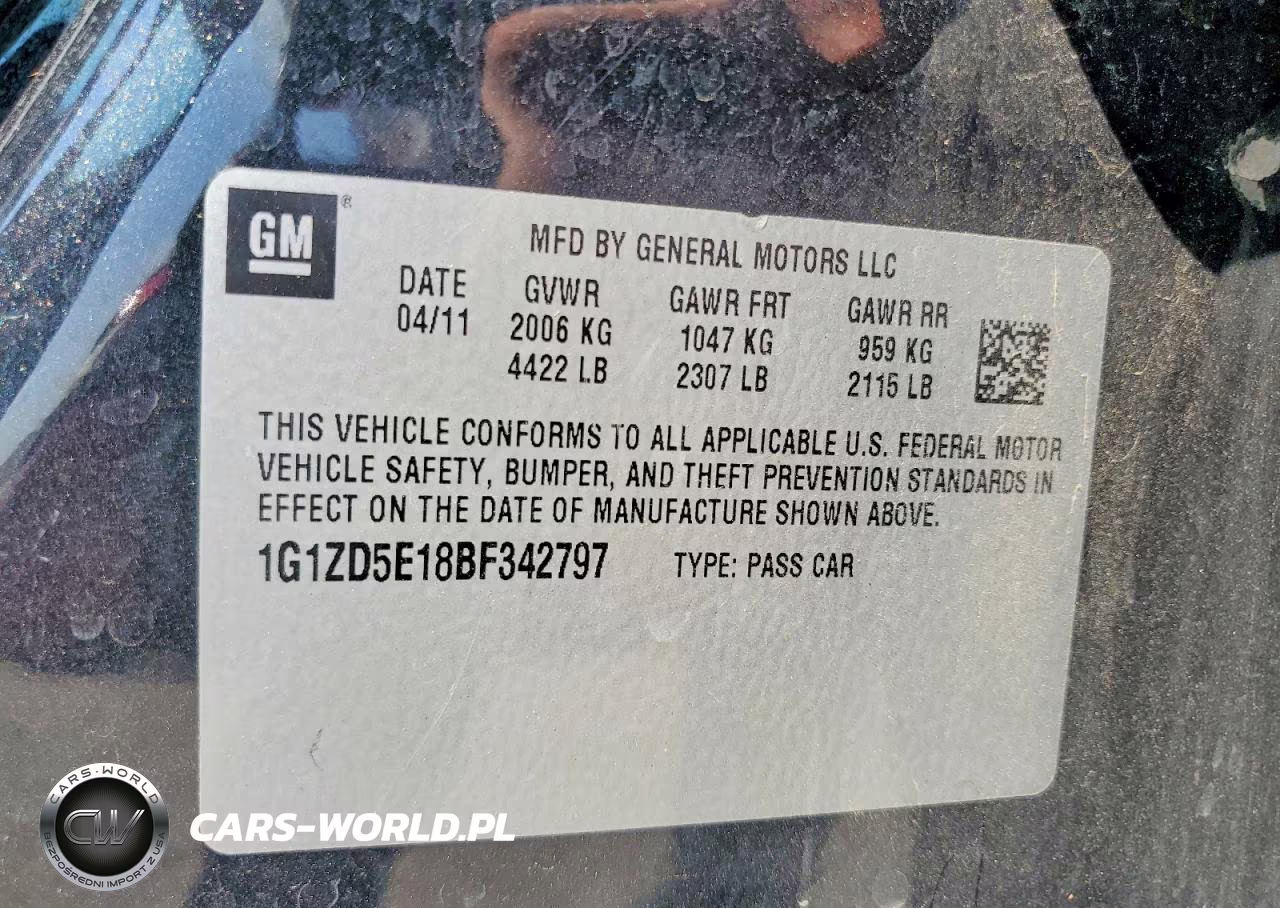 2011 Chevrolet Malibu 2Lt VIN:1G1ZD5E18BF342797 - 12