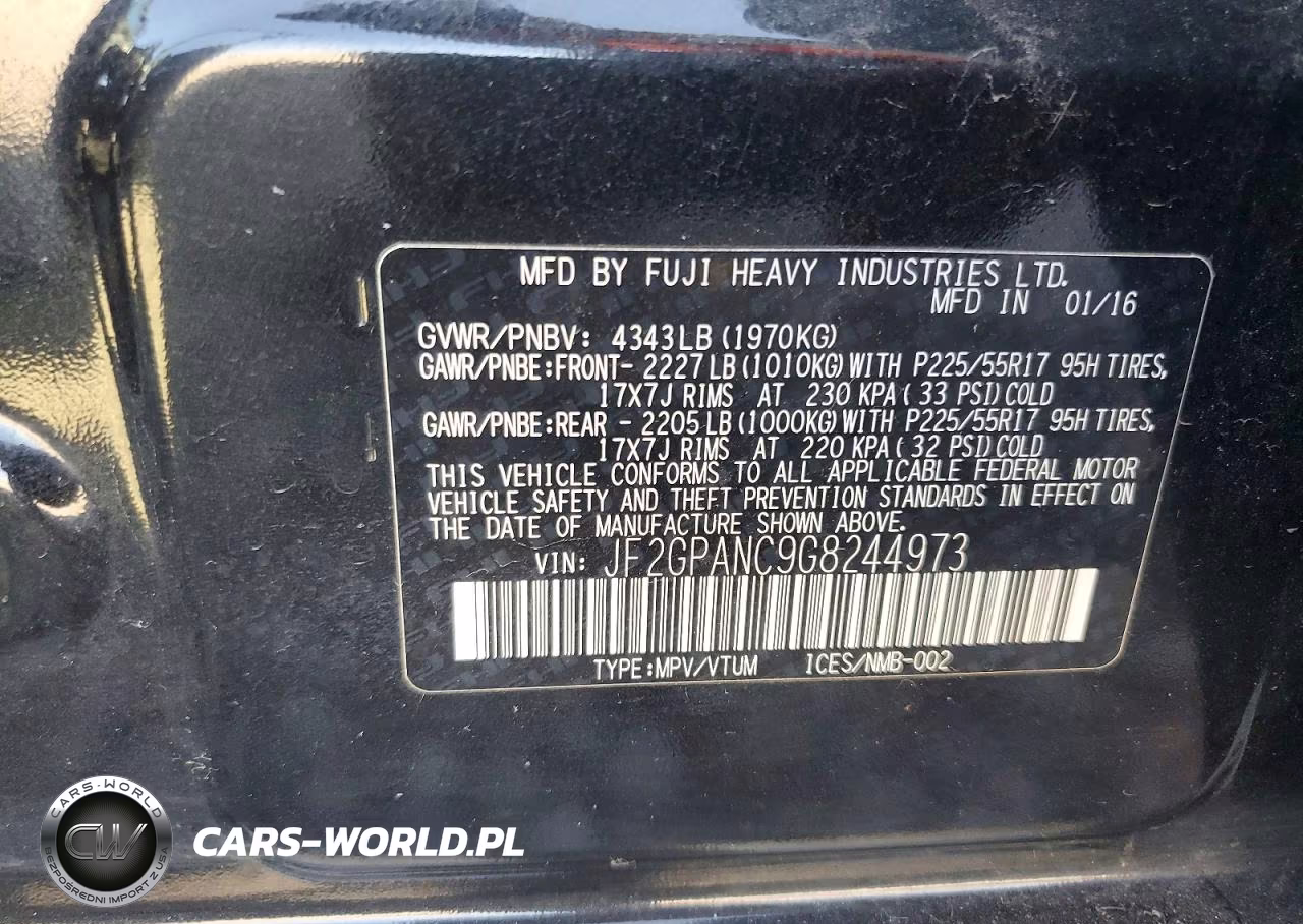 2016 Subaru Crosstrek Limited VIN:JF2GPANC9G8244973 - 12