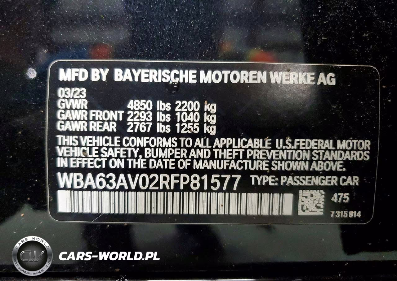 2024 BMW 430I Gran Coupe VIN:WBA63AV02RFP81577 - 12