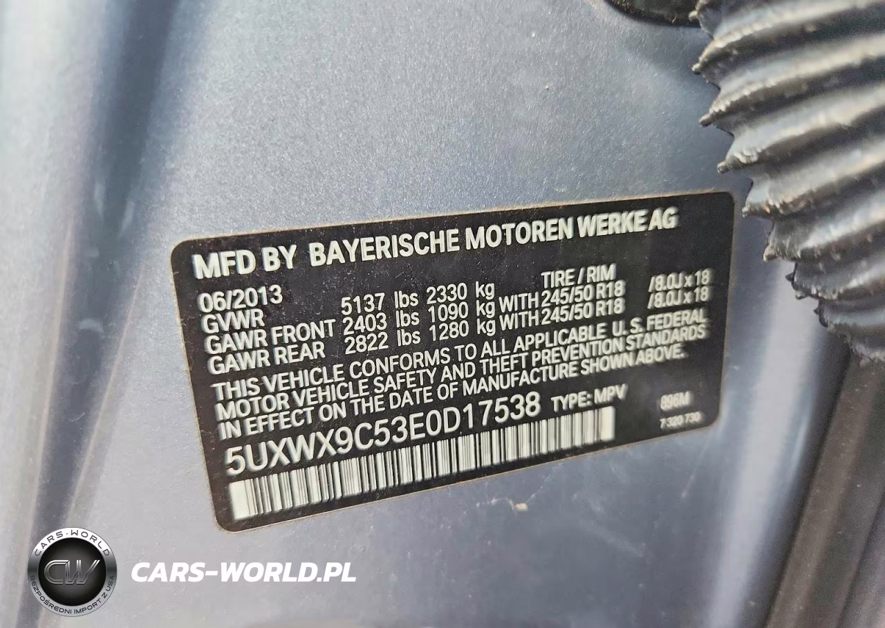 2014 BMW X3 xDrive28I VIN:5UXWX9C53E0D17538 - 13