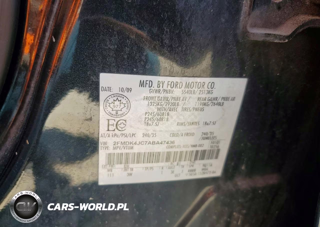 2010 Ford Edge Sel VIN:2FMDK4JC7ABA47436 - 13