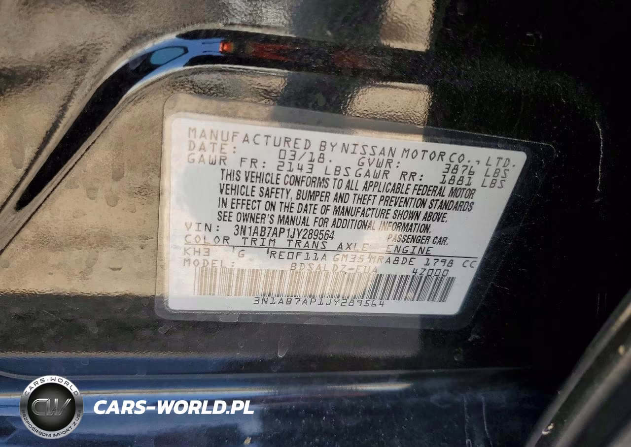 2018 Nissan Sentra Sv VIN:3N1AB7AP1JY289564 - 12