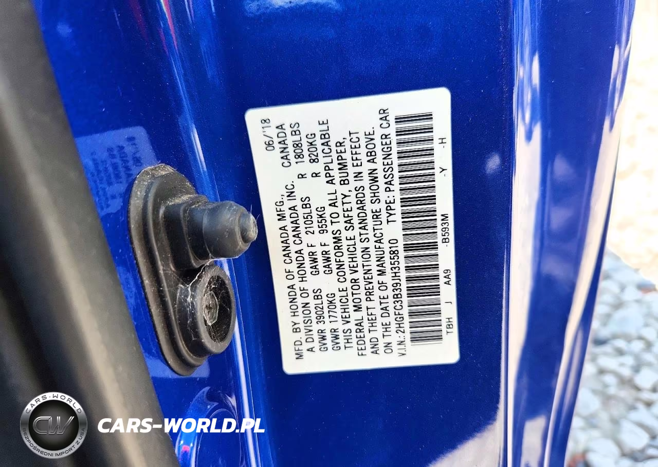 2018 Honda Civic Ex VIN:2HGFC3B39JH355810 - 12