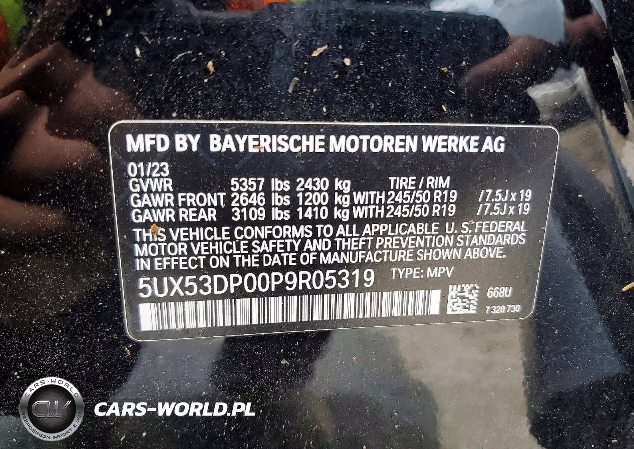 2023 BMW X3 xDrive30I VIN:5UX53DP00P9R05319 - 14