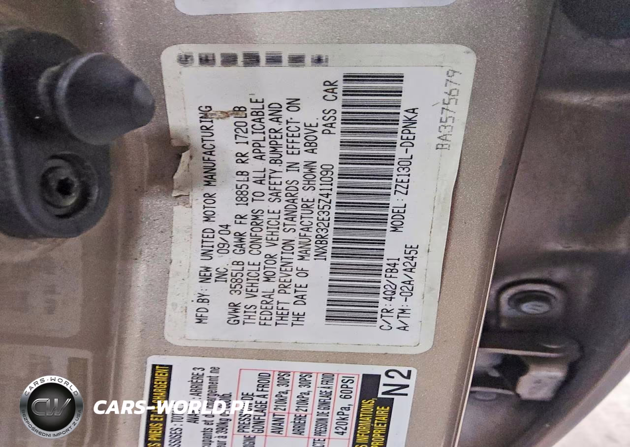 2005 Toyota Corolla Le VIN:1NXBR32E35Z411090 - 12