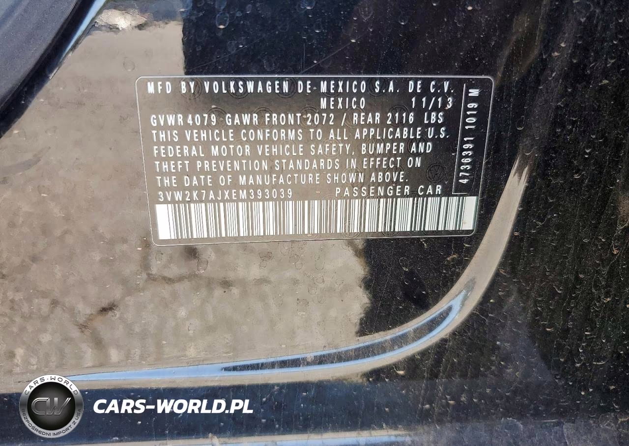 2014 Volkswagen Jetta Base VIN:3VW2K7AJXEM393039 - 12