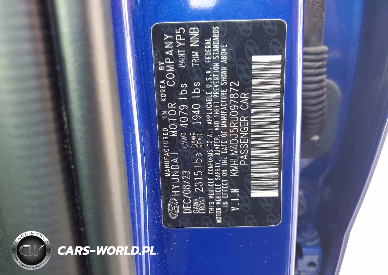 2024 Hyundai Elantra Blue VIN:KMHLM4DJ5RU097872 - 12