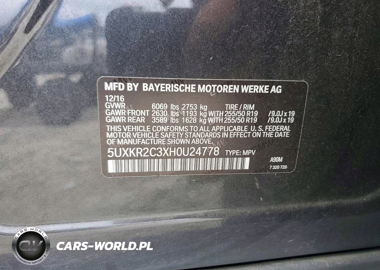 2017 BMW X5 Sdrive35I VIN:5UXKR2C3XH0U24778 - 12