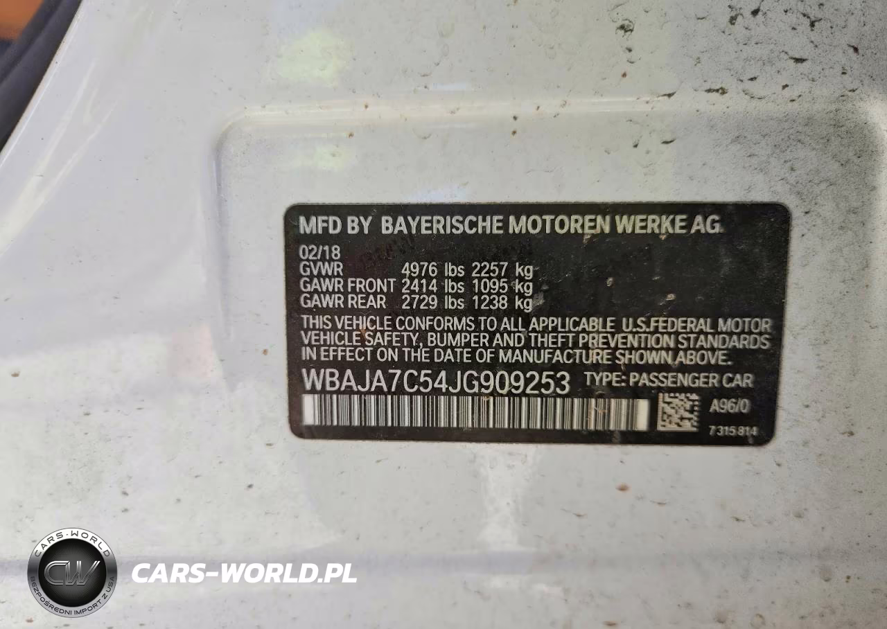 2018 BMW 530 Xi VIN:WBAJA7C54JG909253 - 13