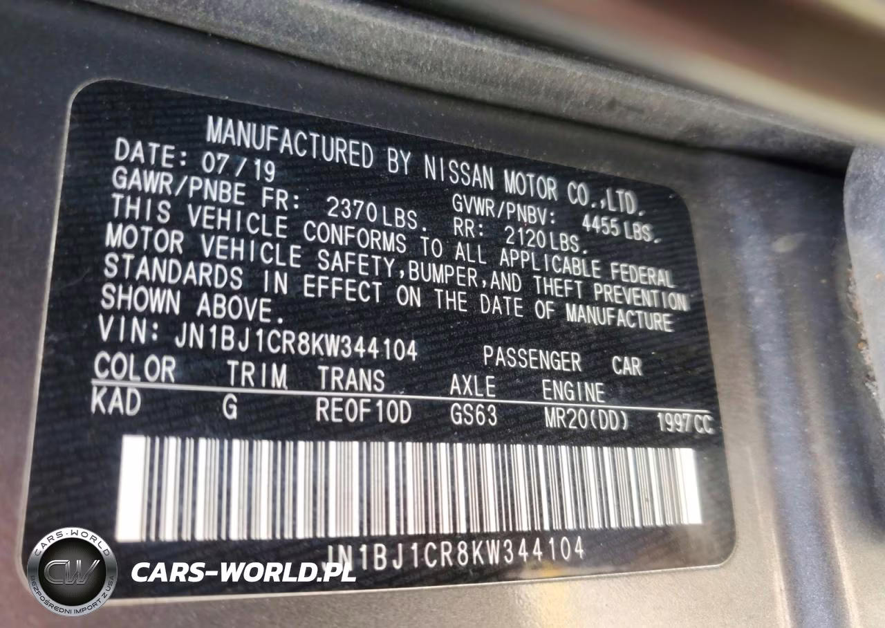 2019 Nissan Rogue Sport Sv VIN:JN1BJ1CR8KW344104 - 13