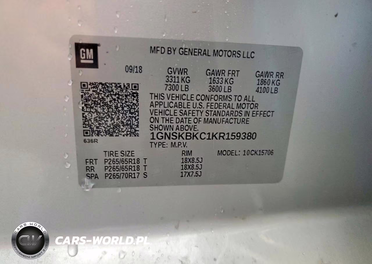 2019 Chevrolet Tahoe K1500 Lt VIN:1GNSKBKC1KR159380 - 13