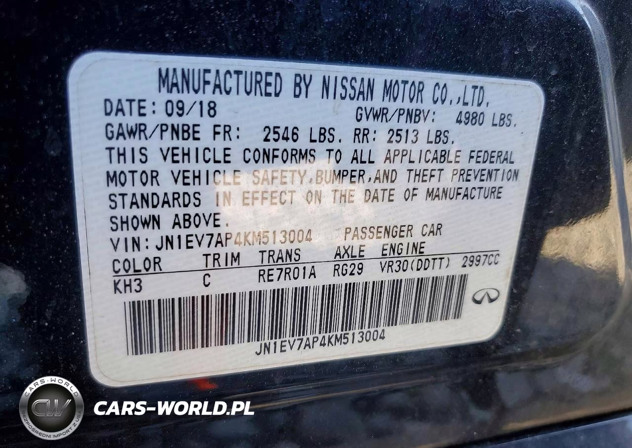 2019 Infiniti Q50 3.0T Luxe VIN:JN1EV7AP4KM513004 - 12