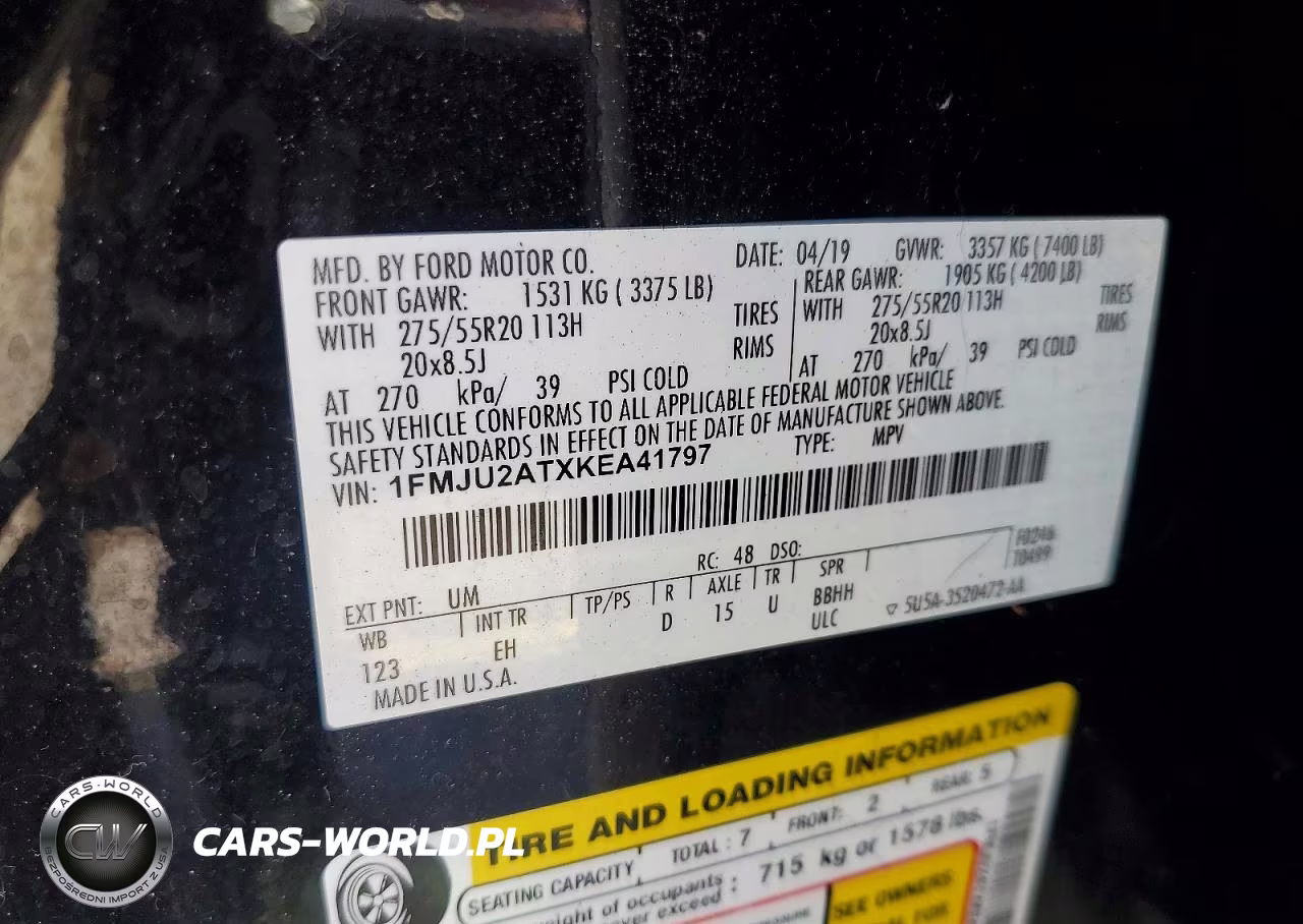 2019 Ford Expedition Limited VIN:1FMJU2ATXKEA41797 - 13