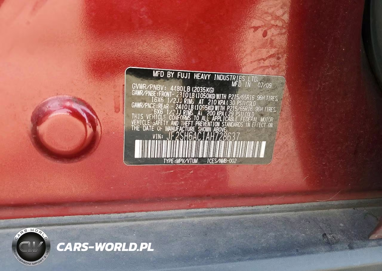 2010 Subaru Forester 2.5X VIN:JF2SH6AC1AH728637 - 13