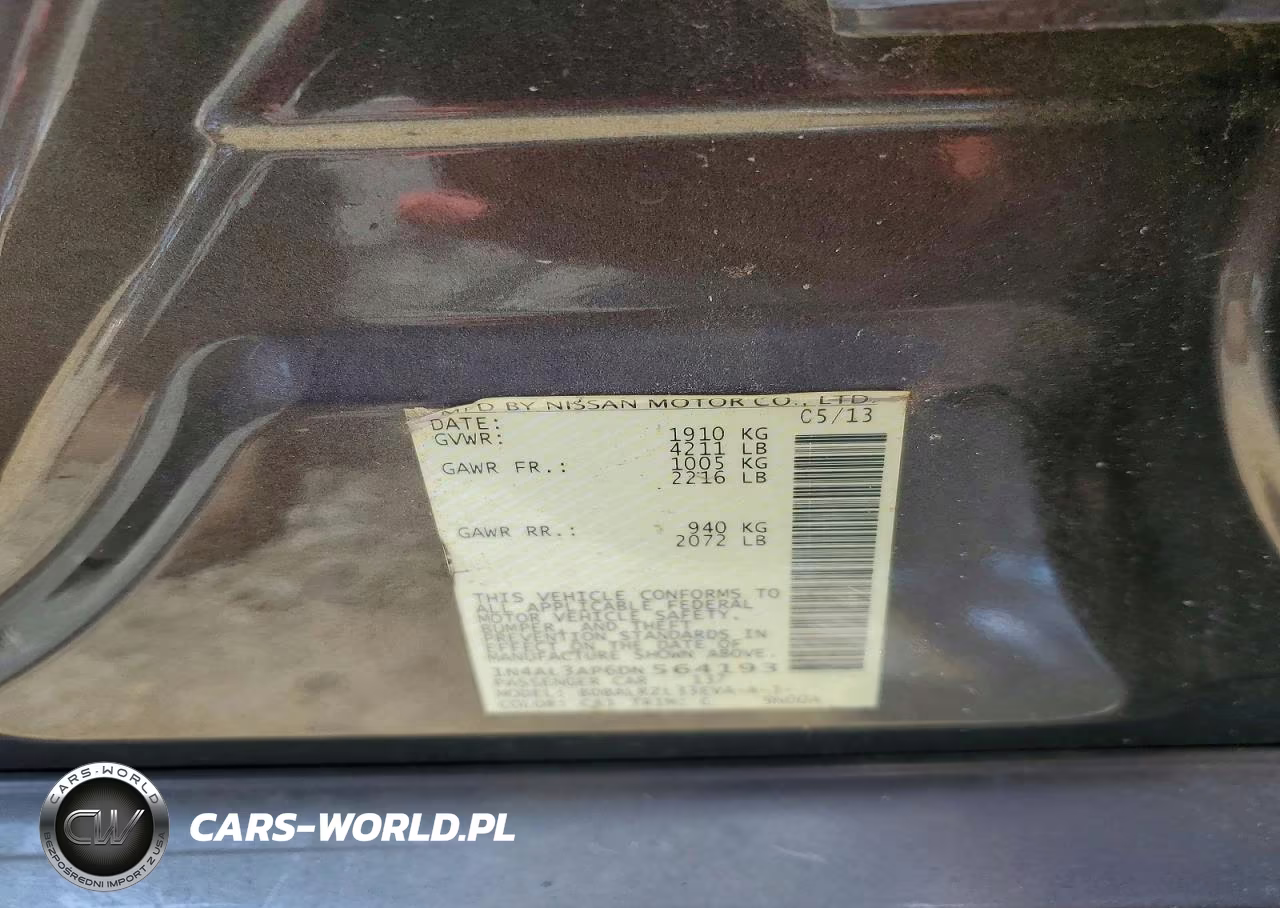 2013 Nissan Altima 2.5 VIN:1N4AL3AP6DN564193 - 12
