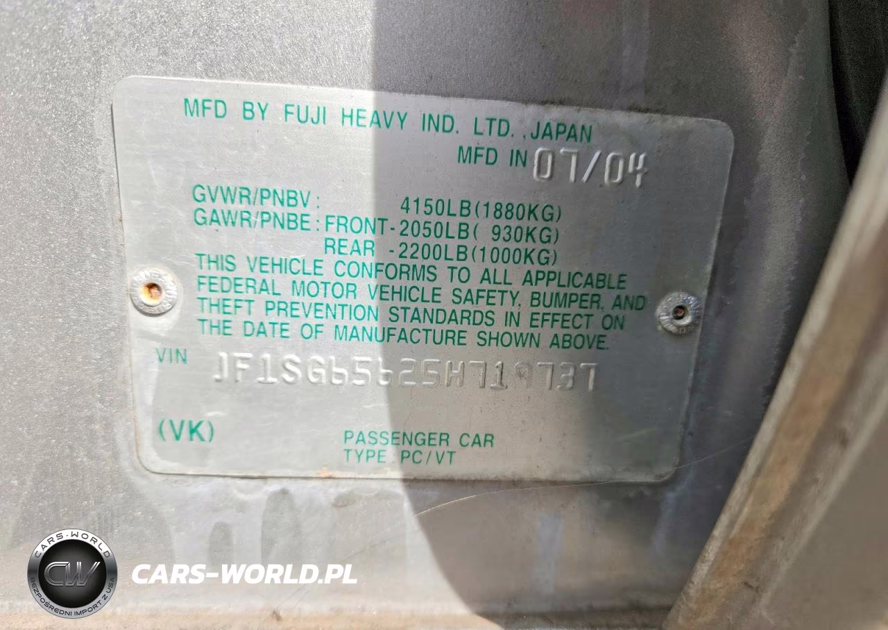 2005 Subaru Forester 2.5Xs VIN:JF1SG65625H719737 - 12