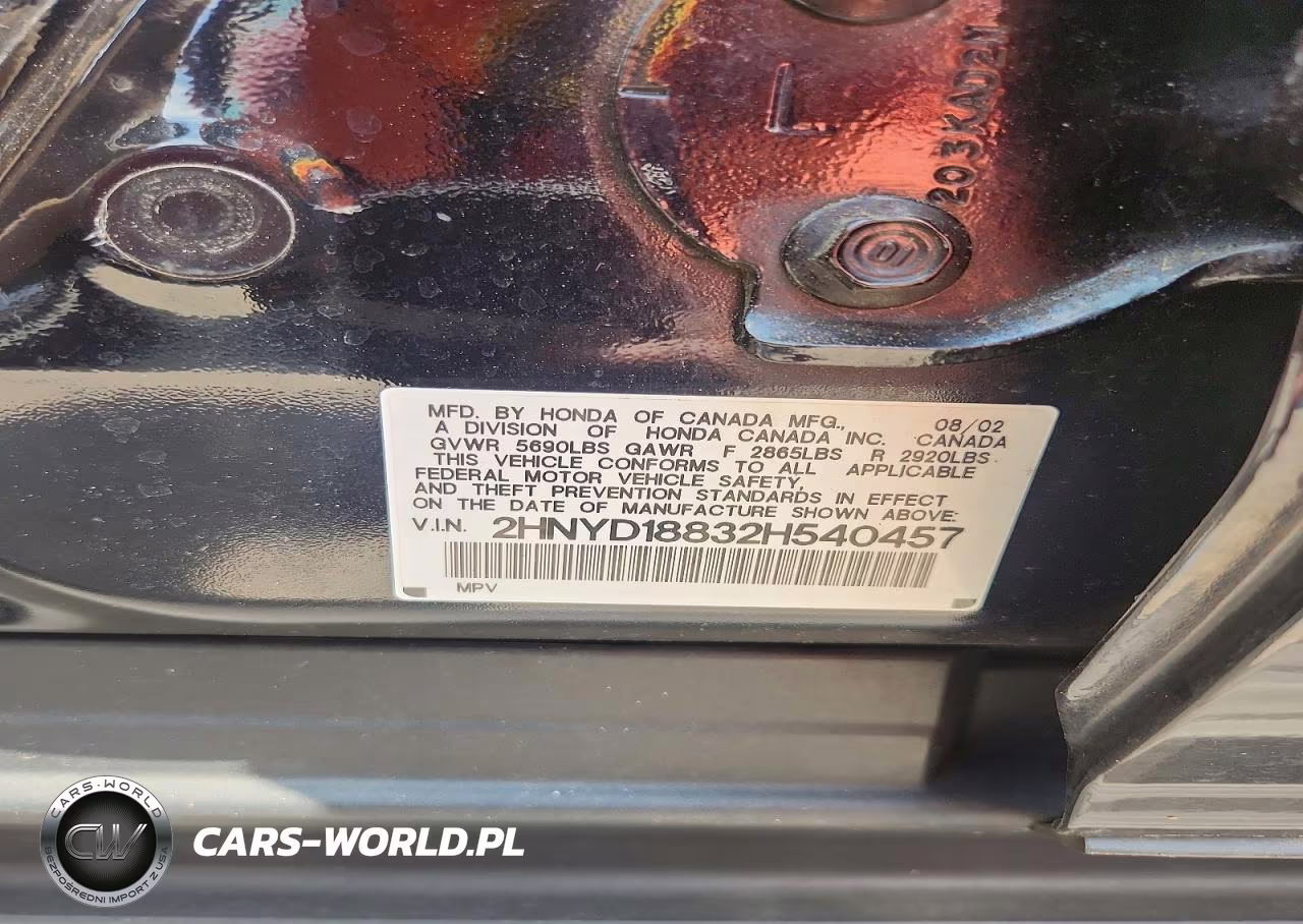 2002 Acura Mdx Touring VIN:2HNYD18832H540457 - 12