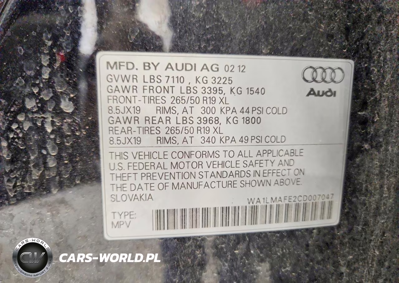 2012 Audi Q7 Premium Plus VIN:WA1LMAFE2CD007047 - 13