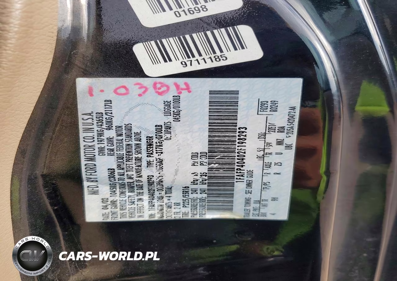 2002 Ford Mustang VIN:1FAFP40402F198293 - 12