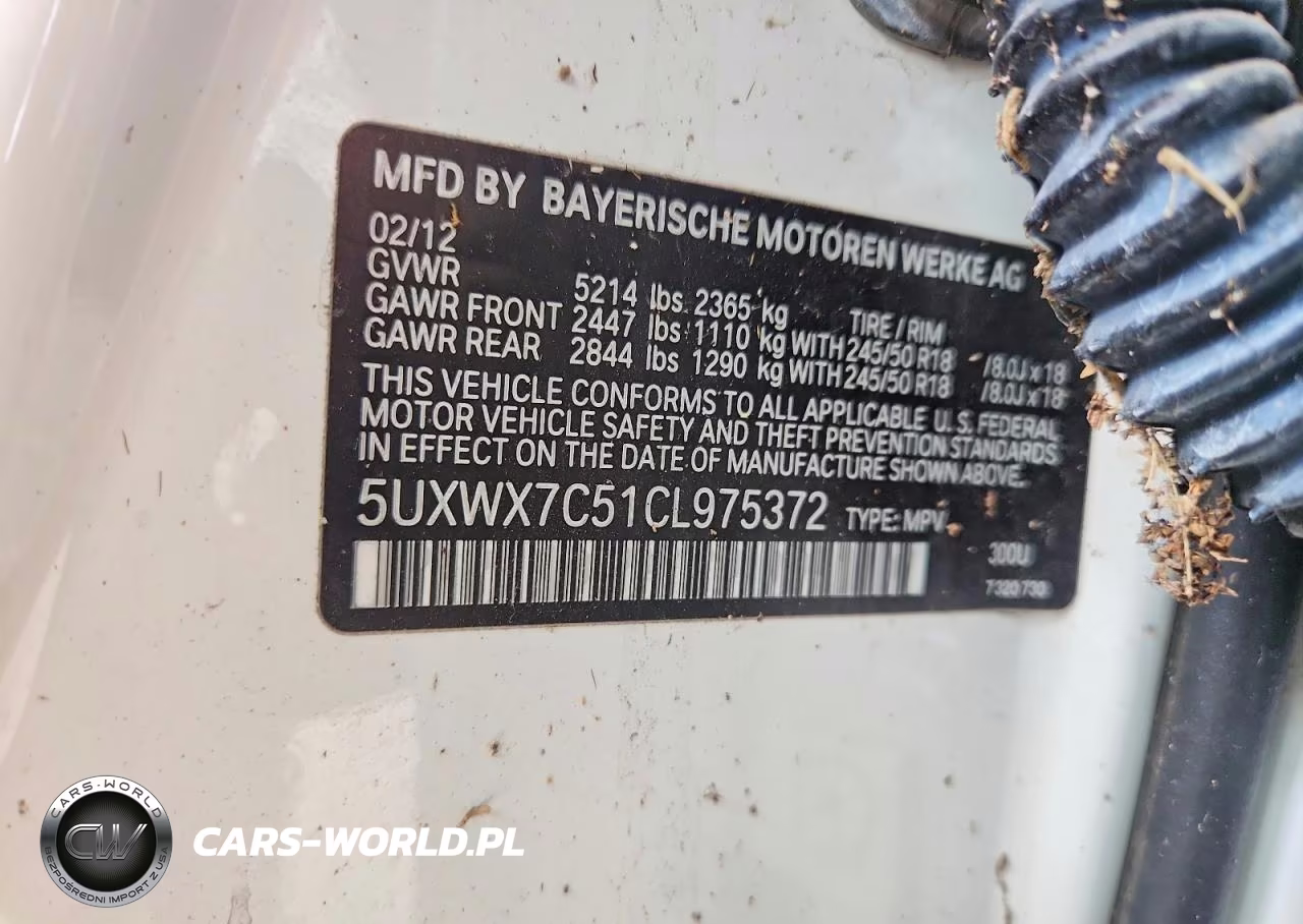 2012 BMW X3 xDrive35I VIN:5UXWX7C51CL975372 - 13