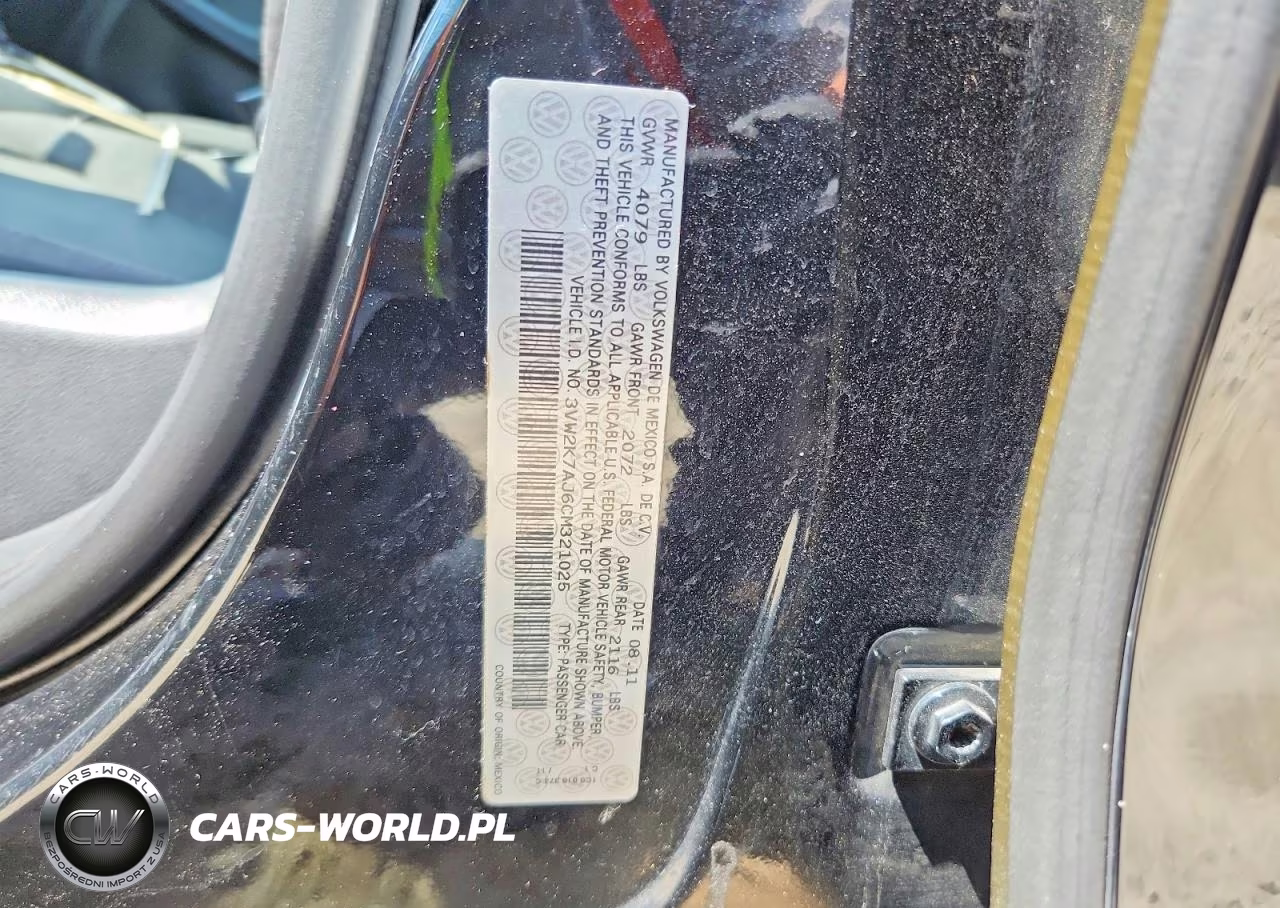 2012 Volkswagen Jetta Base VIN:3VW2K7AJ6CM321025 - 13