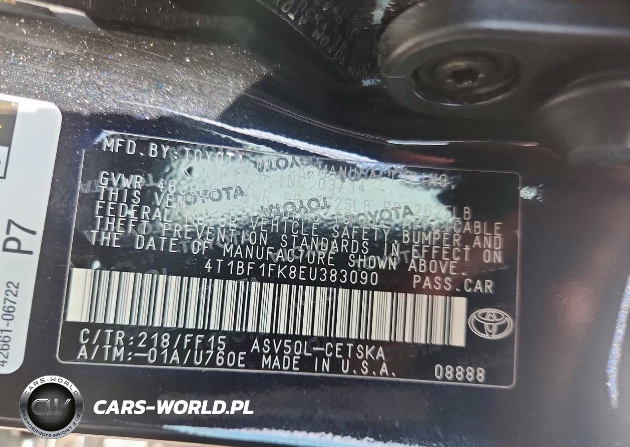 2014 Toyota Camry Se VIN:4T1BF1FK8EU383090 - 12