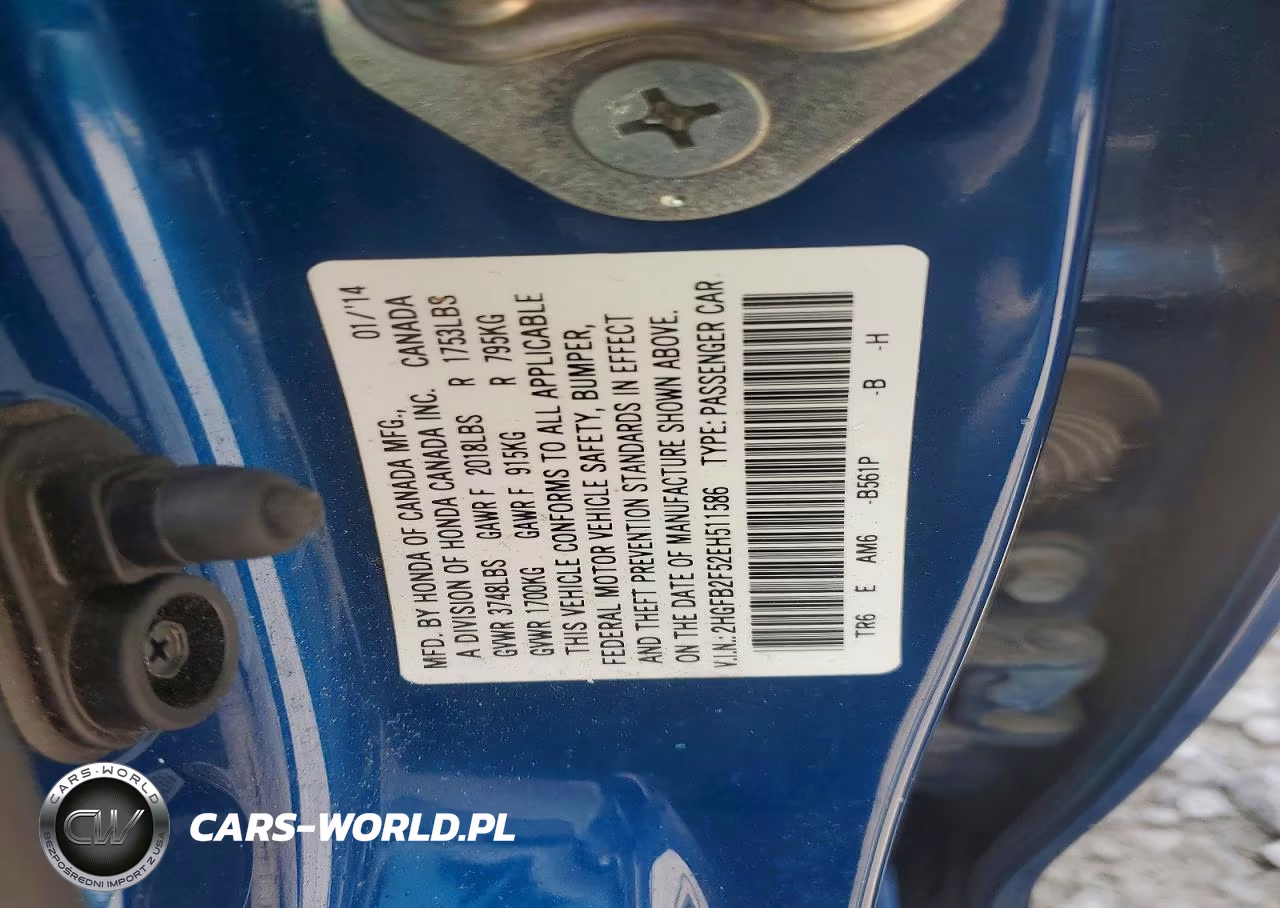 2014 Honda Civic Lx VIN:2HGFB2F52EH511586 - 12