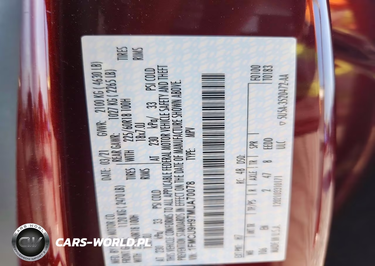 2021 Ford Escape Sel VIN:1FMCU9H97MUA70078 - 13